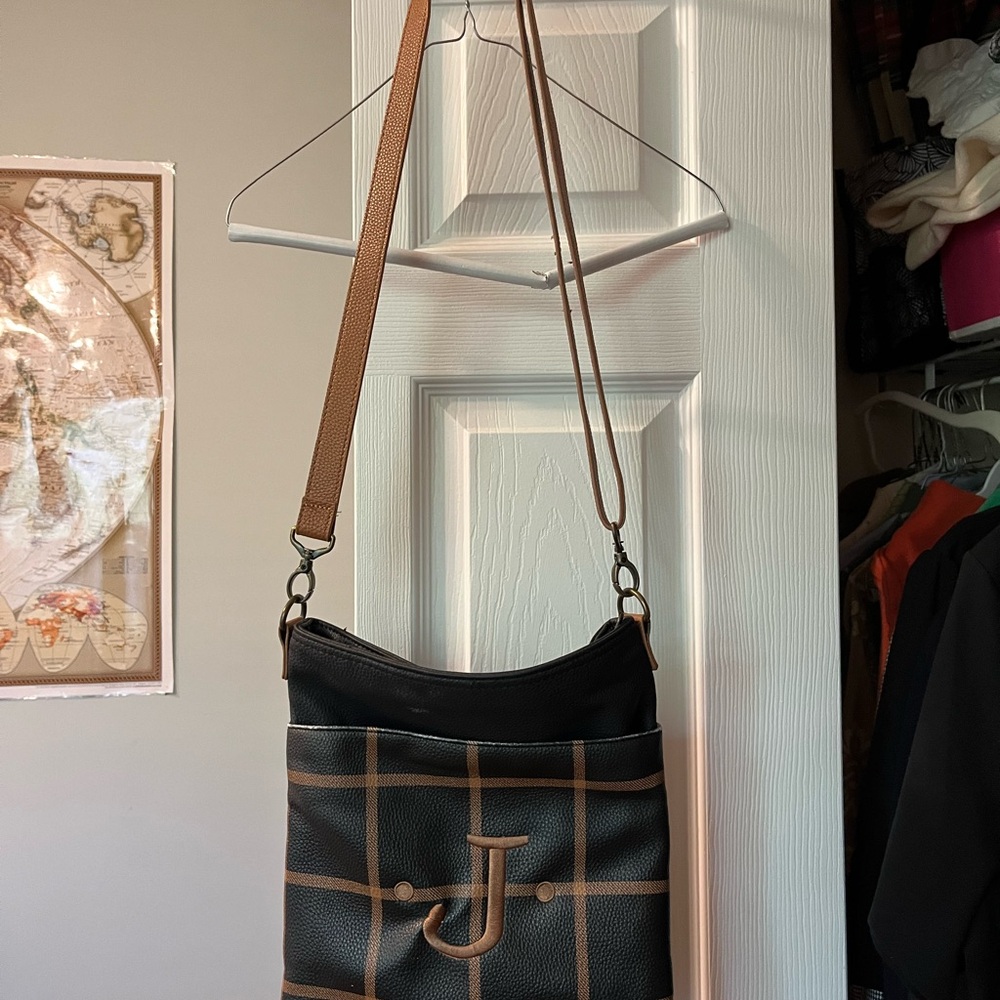 Thirty-One Black and Brown Crossbody Bag